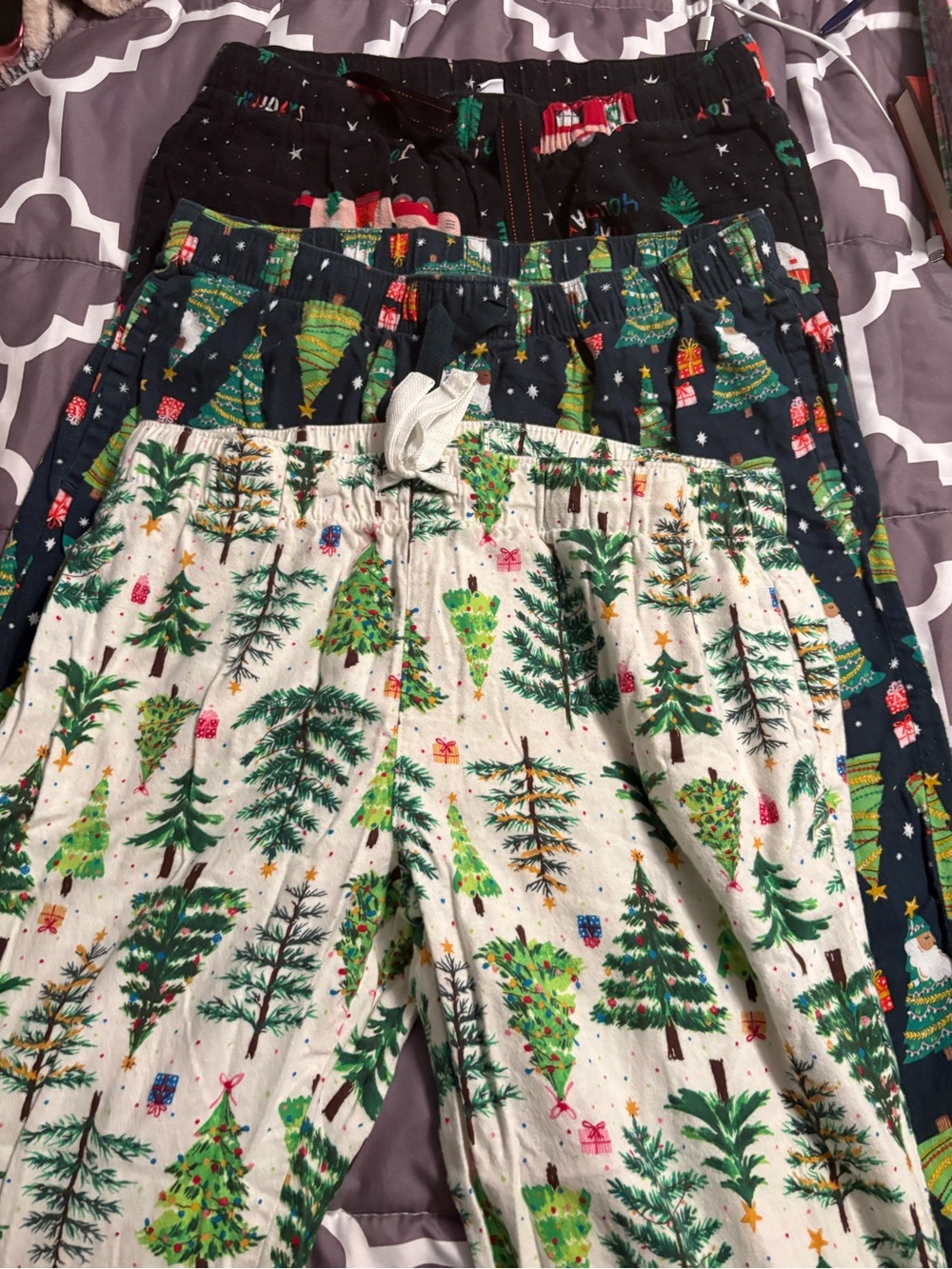 Women’s Christmas set of 3 bottoms Pajama Pants size m